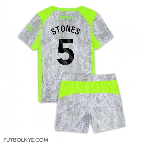 Camiseta Manchester City John Stones #5 Tercera Equipación para niños 2025-26 manga corta (+ pantalones cortos)
